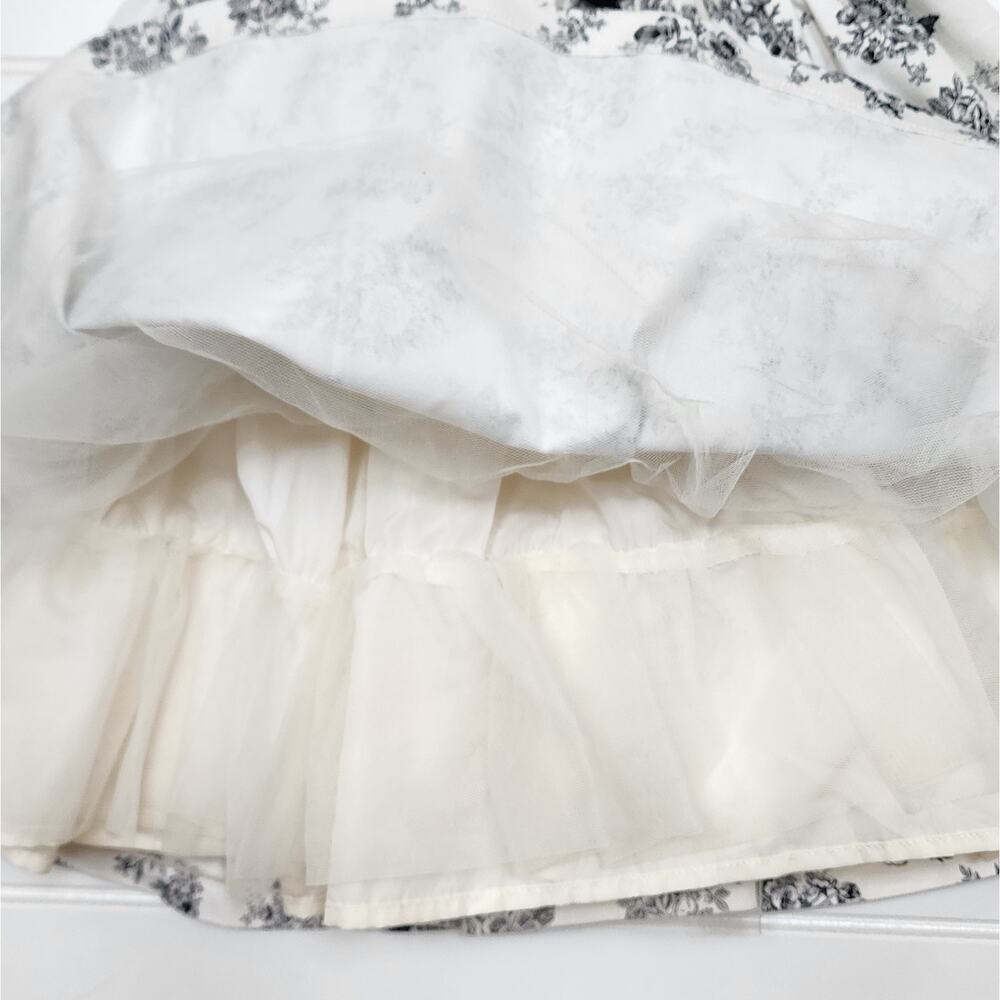 Janie and Jack Cream and Sugar Floral Toile Bow Dress - Picture 5 of 8